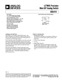 Datasheet DG419 производства Analog Devices